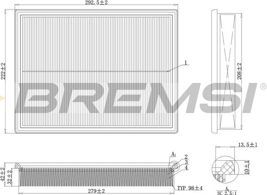 Bremsi FA2105 - Filtre à air cwaw.fr