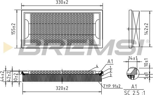 Bremsi FA2102 - Filtre à air cwaw.fr