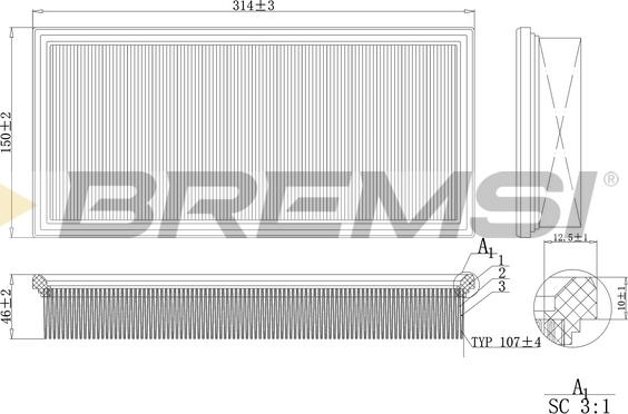 Bremsi FA2134 - Filtre à air cwaw.fr