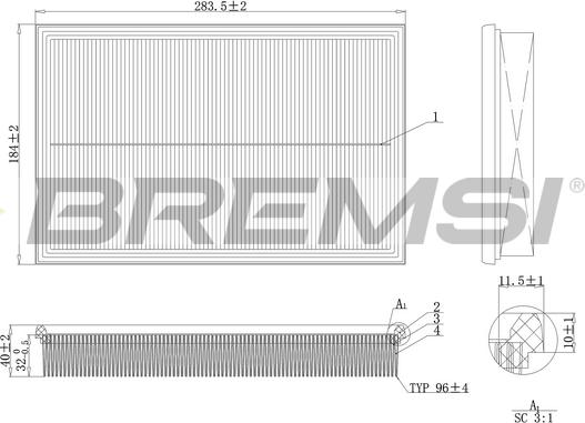 Bremsi FA2124 - Filtre à air cwaw.fr