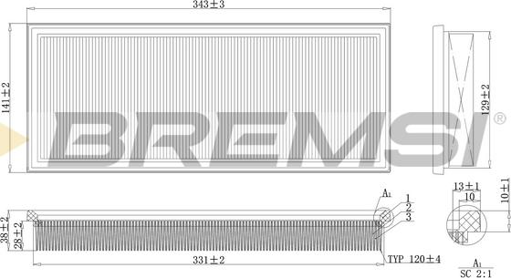 Bremsi FA2121 - Filtre à air cwaw.fr