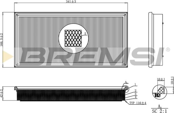 Bremsi FA2249 - Filtre à air cwaw.fr