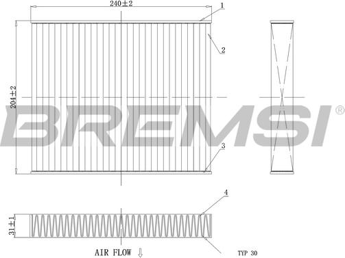 Bremsi FC0449C - Filtre, air de l'habitacle cwaw.fr