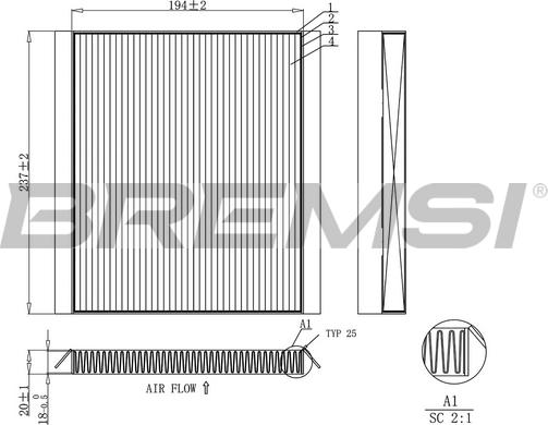 Bremsi FC0453C - Filtre, air de l'habitacle cwaw.fr