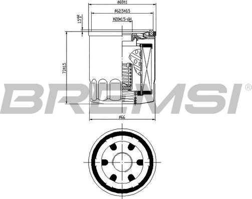 Bremsi FL0024 - Filtre à huile cwaw.fr