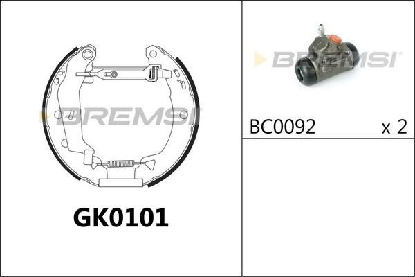 Bremsi GK0101 - Jeu de mâchoires de frein cwaw.fr