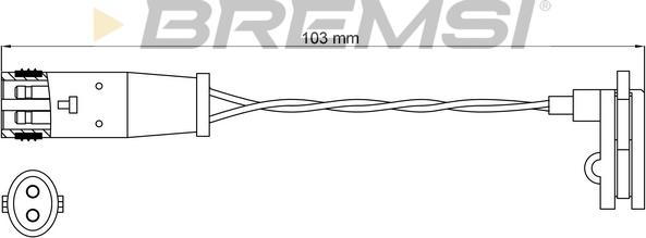 Bremsi WI0631 - Contact d'avertissement, usure des plaquettes de frein cwaw.fr