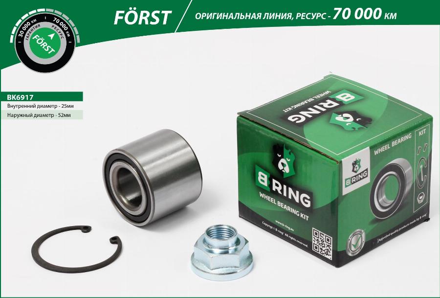 B-RING BK6917 - Kit de roulements de roue cwaw.fr