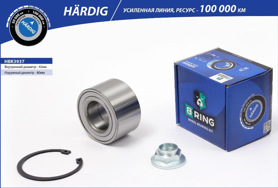 B-RING HBK3937 - Kit de roulements de roue cwaw.fr