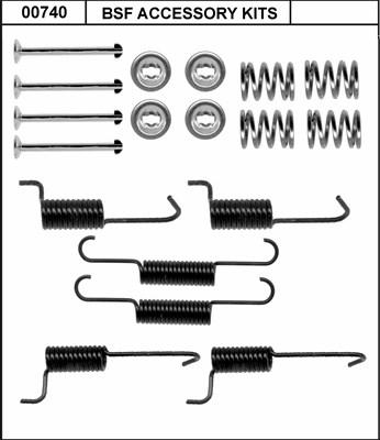 BSF 00740 - Kit d'accessoires, mâchoires de frein de stationnement cwaw.fr