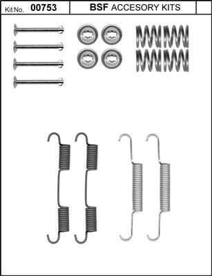 BSF 00753 - Kit d'accessoires, mâchoires de frein de stationnement cwaw.fr