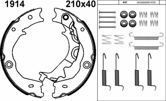 BSF 01914K - Jeu de mâchoires de frein, frein de stationnement cwaw.fr