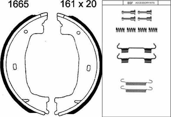 BSF 01665K - Jeu de mâchoires de frein, frein de stationnement cwaw.fr