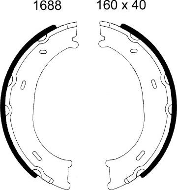 BSF 01688 - Jeu de mâchoires de frein, frein de stationnement cwaw.fr