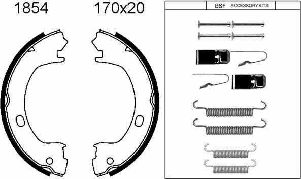 BSF 01854K - Jeu de mâchoires de frein, frein de stationnement cwaw.fr