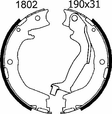 BSF 01802 - Jeu de mâchoires de frein, frein de stationnement cwaw.fr