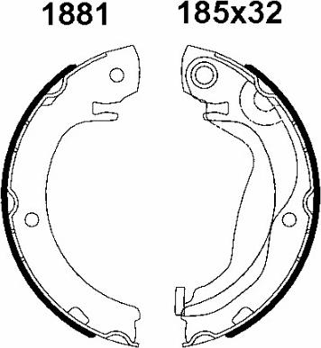 BSF 01881 - Jeu de mâchoires de frein, frein de stationnement cwaw.fr
