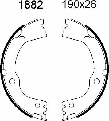 BSF 01882 - Jeu de mâchoires de frein, frein de stationnement cwaw.fr