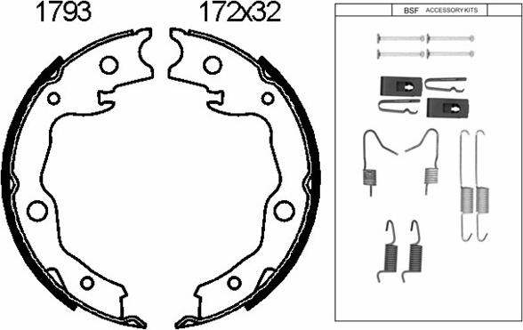 BSF 01793K - Jeu de mâchoires de frein, frein de stationnement cwaw.fr