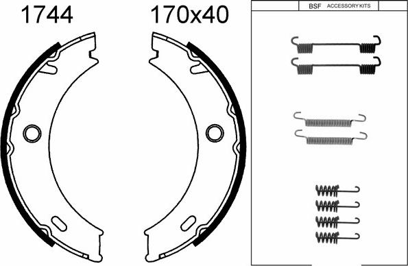 BSF 01744K - Jeu de mâchoires de frein, frein de stationnement cwaw.fr