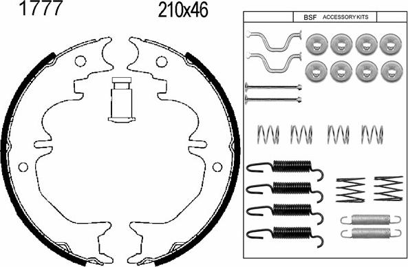 BSF 01777K - Jeu de mâchoires de frein, frein de stationnement cwaw.fr