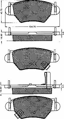 BSF 10534 - Kit de plaquettes de frein, frein à disque cwaw.fr