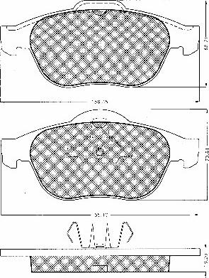 BSF 10634 - Kit de plaquettes de frein, frein à disque cwaw.fr