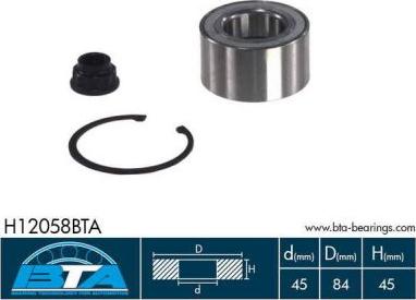 BTA H12058BTA - Kit de roulements de roue cwaw.fr