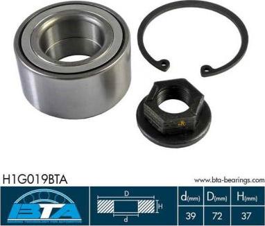 BTA H1G019BTA - Kit de roulements de roue cwaw.fr