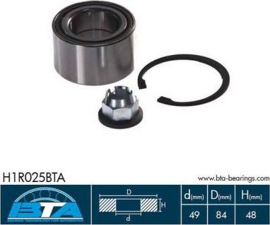 BTA H1R025BTA - Kit de roulements de roue cwaw.fr