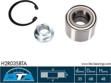 BTA H2R035BTA - Kit de roulements de roue cwaw.fr