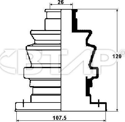 BTAP BBC502-010 - Joint-soufflet, arbre de commande cwaw.fr