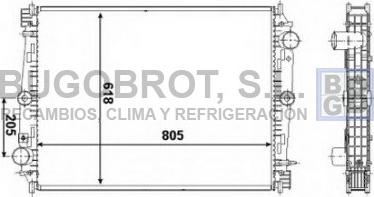 BUGOBROT 40-DF0001 - Radiateur, refroidissement du moteur cwaw.fr