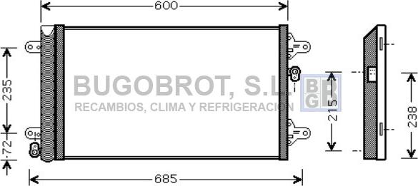 BUGOBROT 62-VW5183 - Condensateur, climatisation cwaw.fr