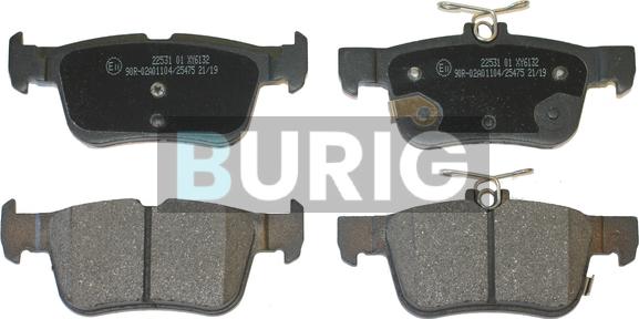 Burig B020447 - Kit de plaquettes de frein, frein à disque cwaw.fr