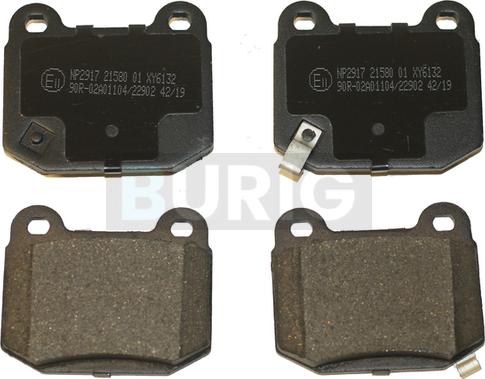 Burig B020590 - Kit de plaquettes de frein, frein à disque cwaw.fr