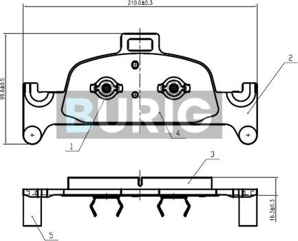 Burig B020569 - Kit de plaquettes de frein, frein à disque cwaw.fr