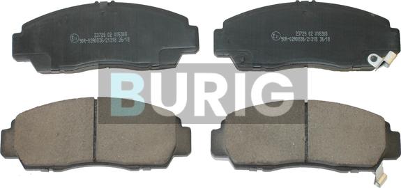 Burig B020500 - Kit de plaquettes de frein, frein à disque cwaw.fr