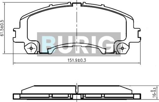 Burig B020570 - Kit de plaquettes de frein, frein à disque cwaw.fr