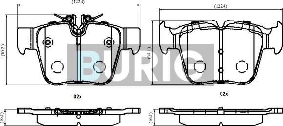 Burig B020690 - Kit de plaquettes de frein, frein à disque cwaw.fr