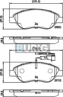 Burig B020698 - Kit de plaquettes de frein, frein à disque cwaw.fr