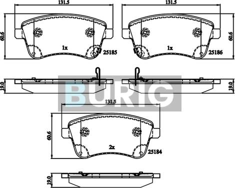 Burig B020693 - Kit de plaquettes de frein, frein à disque cwaw.fr