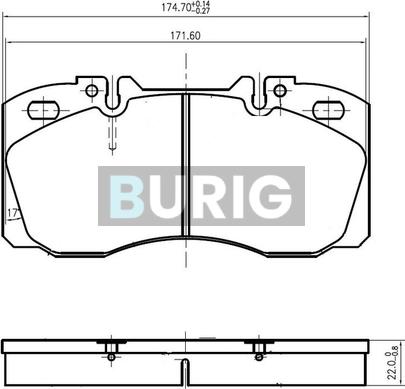 Burig B020661 - Kit de plaquettes de frein, frein à disque cwaw.fr