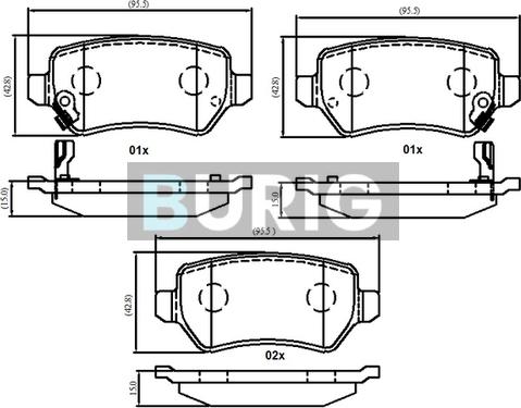 Burig B020614 - Kit de plaquettes de frein, frein à disque cwaw.fr