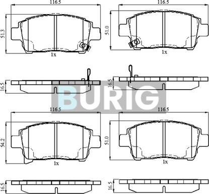 Burig B020686 - Kit de plaquettes de frein, frein à disque cwaw.fr