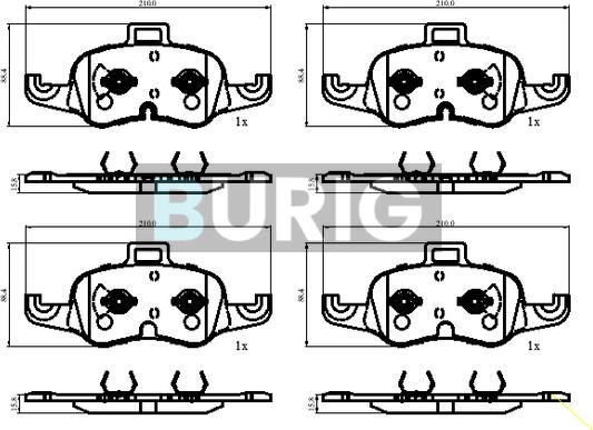 Burig B020681 - Kit de plaquettes de frein, frein à disque cwaw.fr