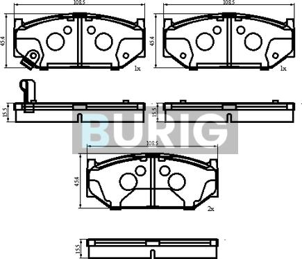 Burig B020688 - Kit de plaquettes de frein, frein à disque cwaw.fr