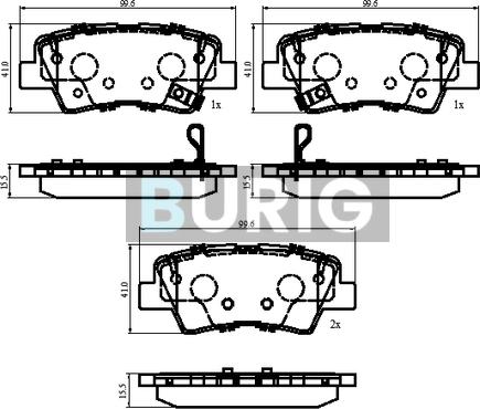 Burig B020682 - Kit de plaquettes de frein, frein à disque cwaw.fr