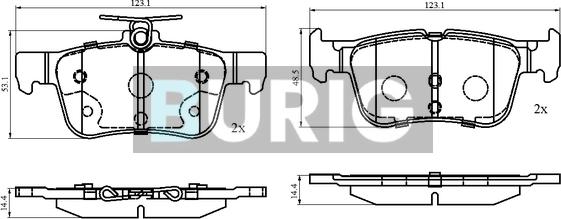 Burig B020687 - Kit de plaquettes de frein, frein à disque cwaw.fr