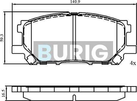 Burig B020621 - Kit de plaquettes de frein, frein à disque cwaw.fr